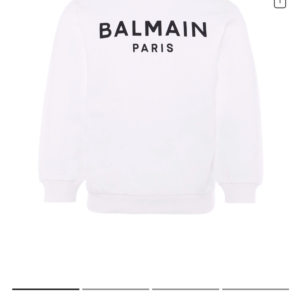 Balmain White Crewneck Sweatshirt with Black Logo Print